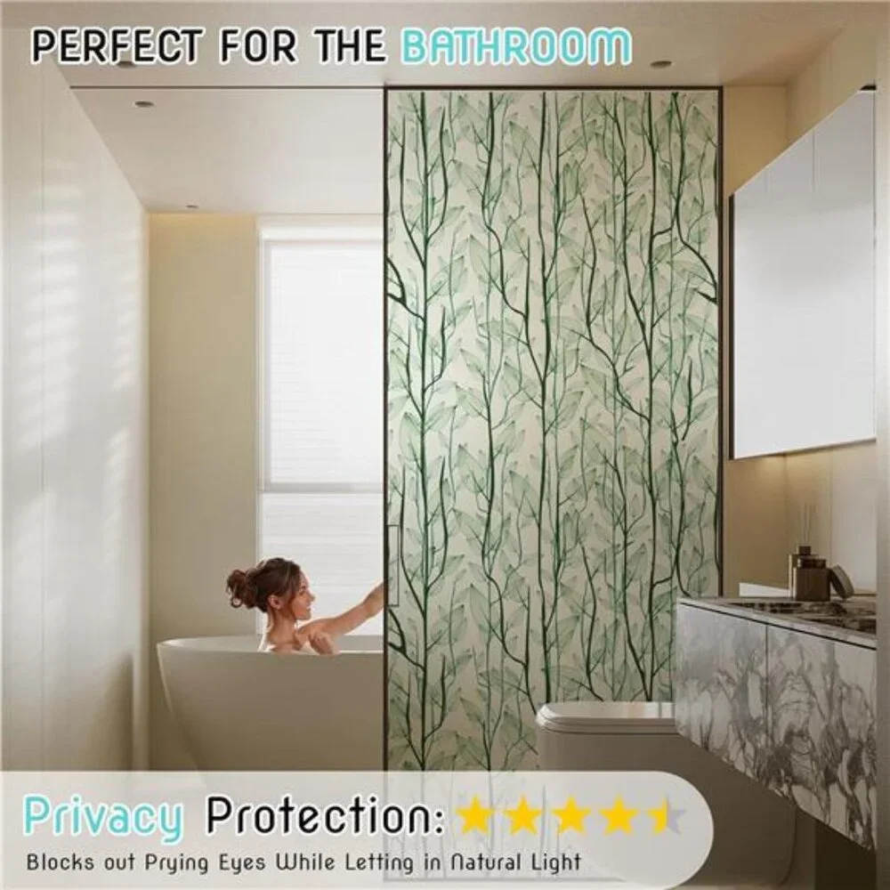Window Film Privacy with Installation Tools Decorative Stained Glass